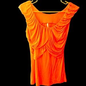 Easel Bright Orange Top Size Large Never Worn Once Runs Small